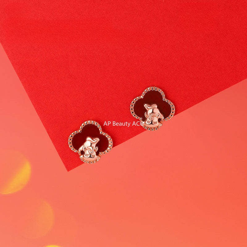 B관 - 925 실버 네잎클로버 말띠 행운 목걸이 팔찌 귀걸이 [YC2693N_1 YC4913SL_1 YC9704E_1] 25.10-5