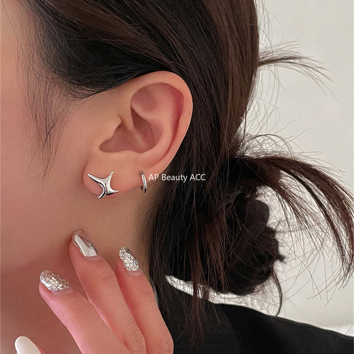 A관 - 기하학 불규칙 디자인 925 은침 귀걸이 [EH-3804] 25.09-1