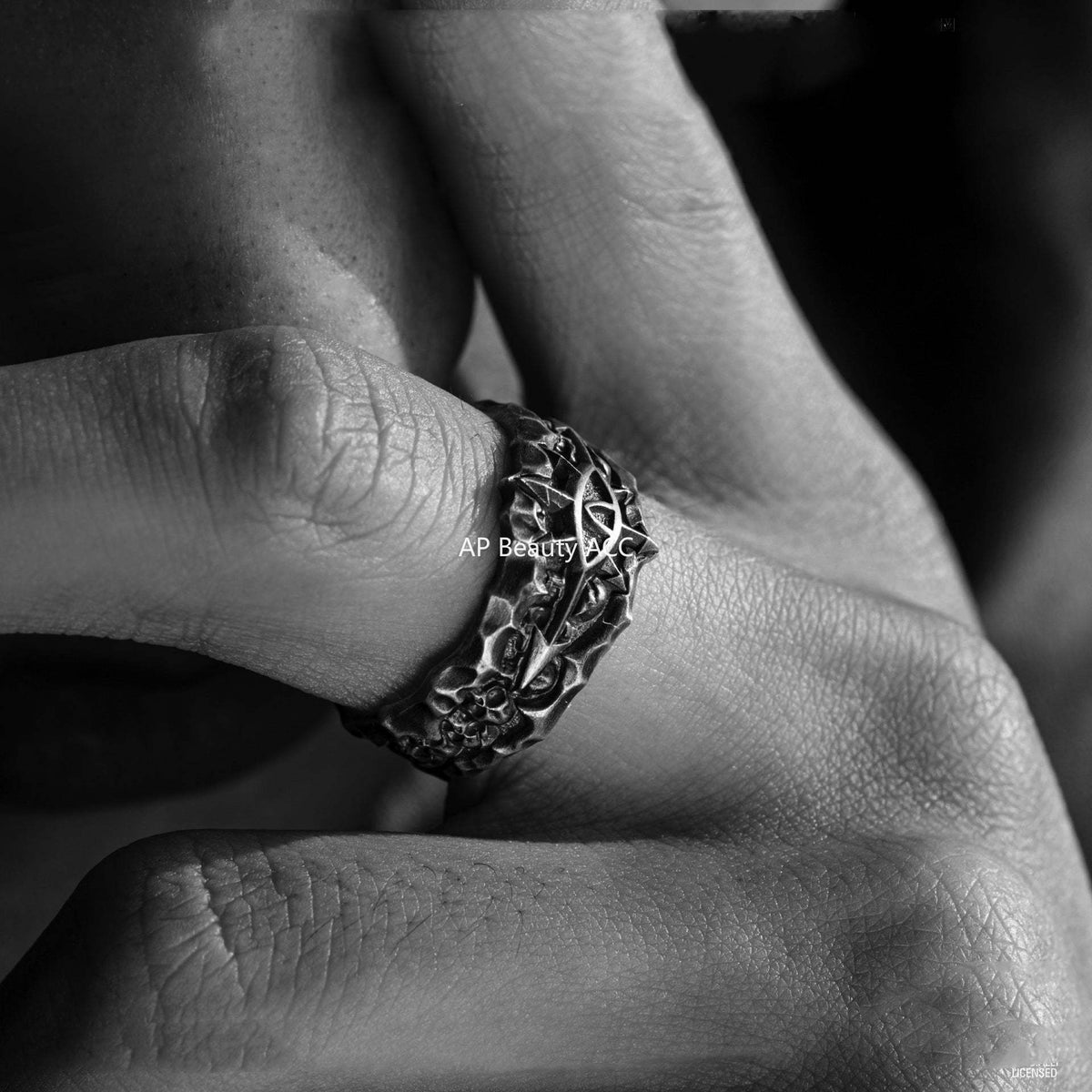 G관 - 악마의 눈 펀칭 패턴 빈티지 오픈형 반지 [J2697] 25.11-4