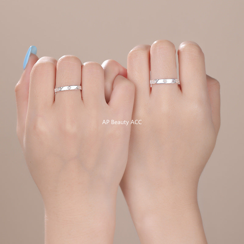 B관 - 999 실버 별 디자인 커플 반지 [YC4009R_1] 25.10-3