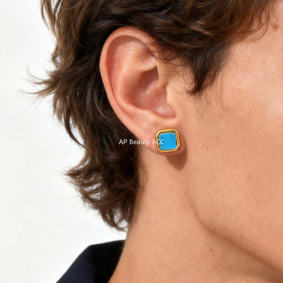 G관 - 스테인리스 스틸 심플 사각 모양 귀걸이 [ES-728] 25.12-2