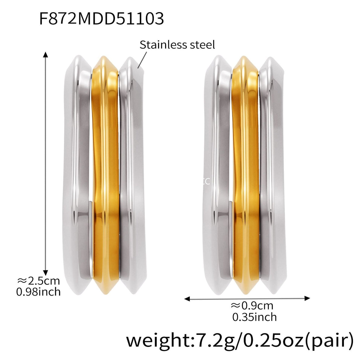 D관 - 스테인리스 18K 도금 레이어 하트 트위스트 귀걸이 [F753] 25.11-1