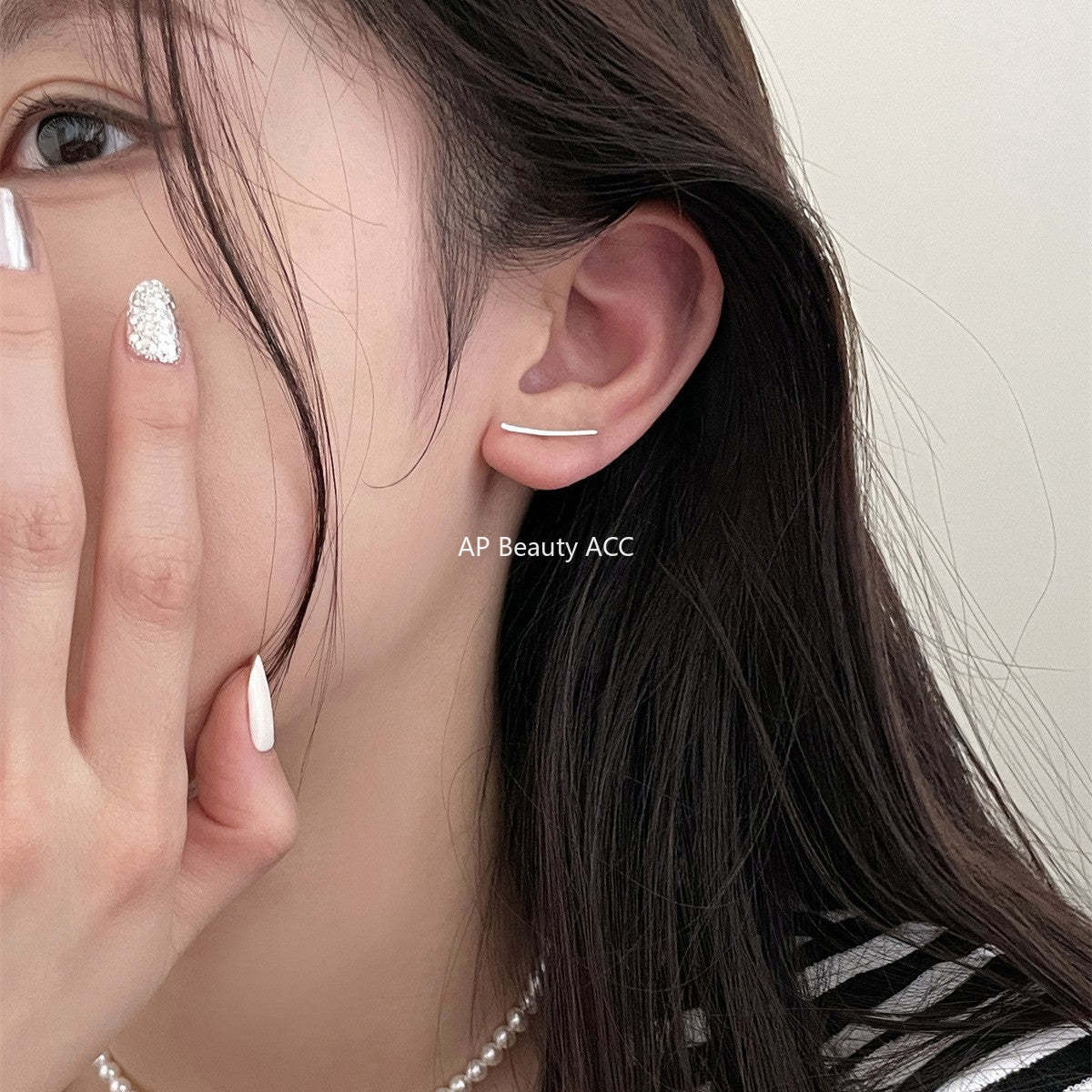 A관 - 925 은침 기하학 라인 귀걸이 [EH-3757] 25.08-4