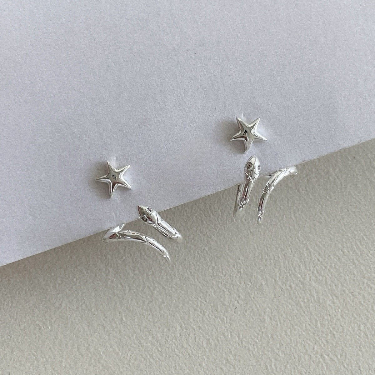 A관 - 925 은침 별 포인트 뱀 디자인 귀걸이 [EH-4173] 25.10-4