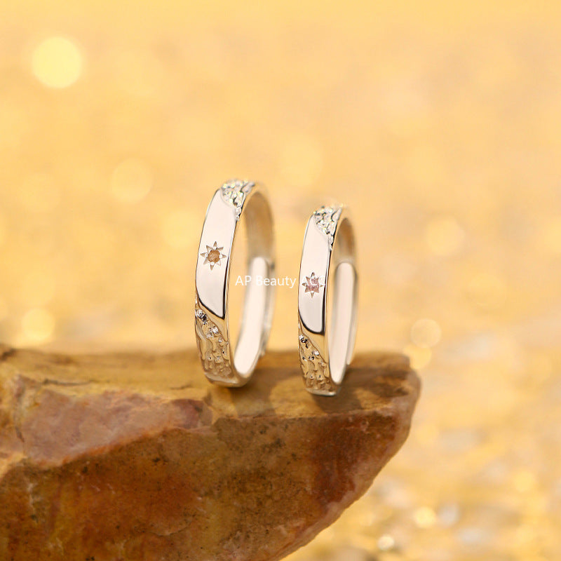 B관 - 999 실버 별 디자인 커플 반지 [YC4009R_1] 25.10-3