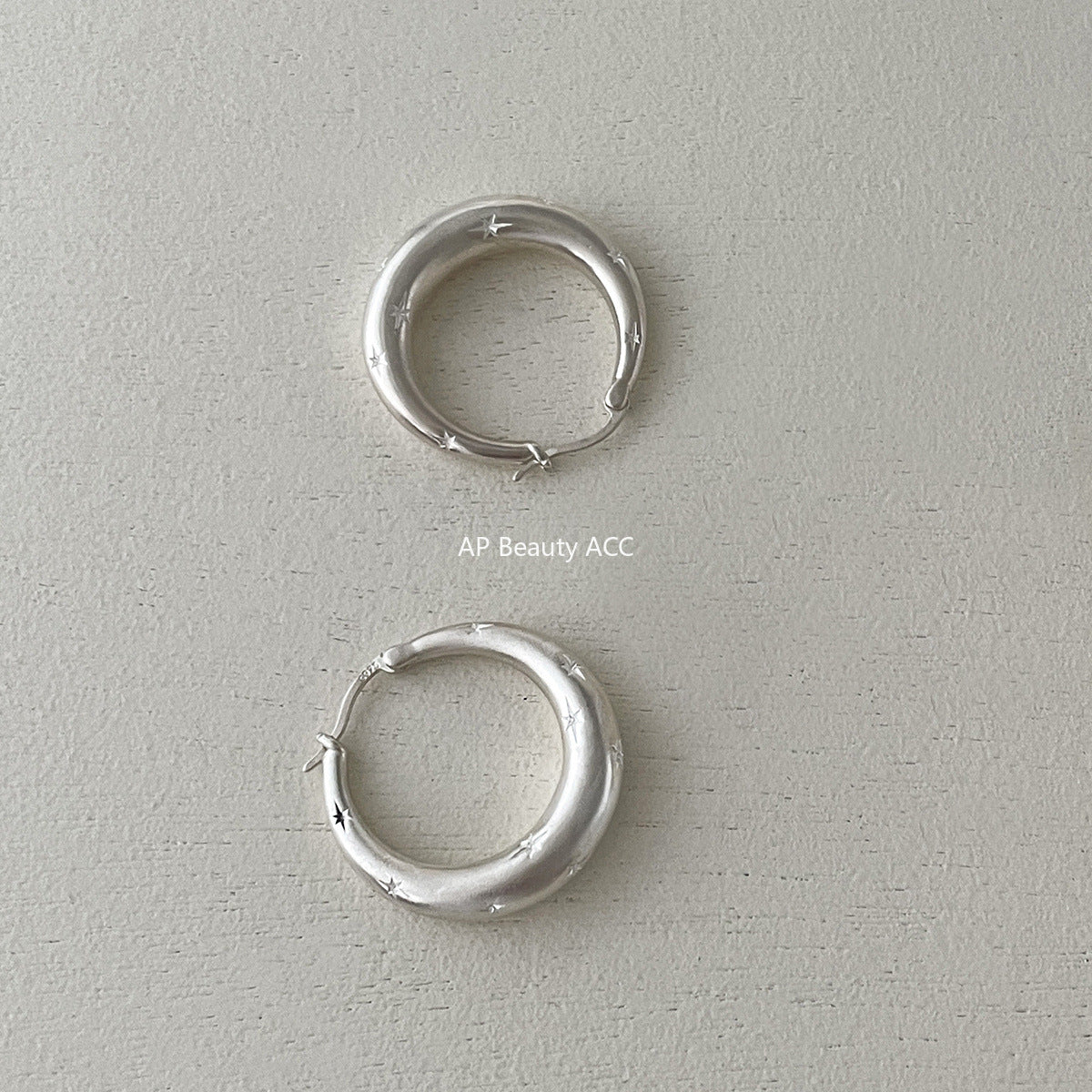 A관 - 925 은침 민무늬 별 링 귀걸이 [EH-3970] 25.10-1