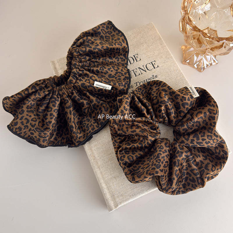 E관 - 벨벳 호피무늬 이중 곱창 헤어밴드 [27616] 25.10-5