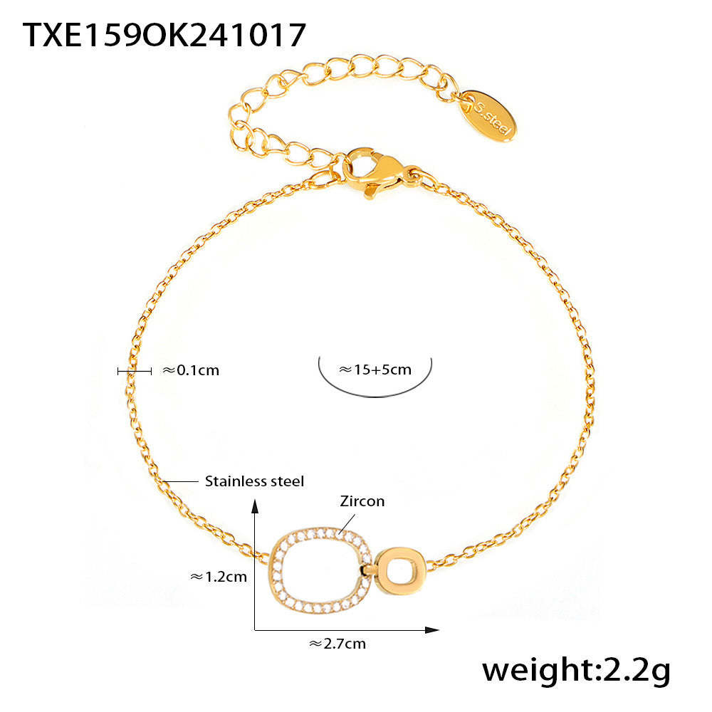D관 - 스테인리스 스틸 큐빅 더블 서클 목걸이 팔찌 [TXP159-TXE159] 24.10-4