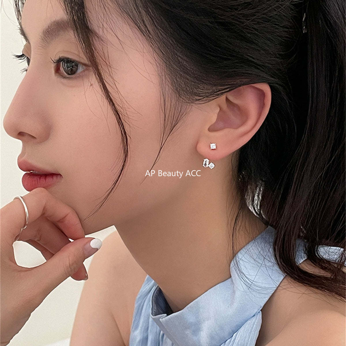 A관 - 925 은침 큐빅 스터드 귀걸이 [EH-3977] 25.09-3