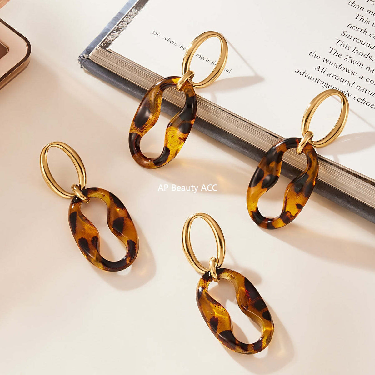 D관 - 레진 타원 체인 디자인 스테인리스 목걸이 팔찌 귀걸이 [TXP470] 25.11-3