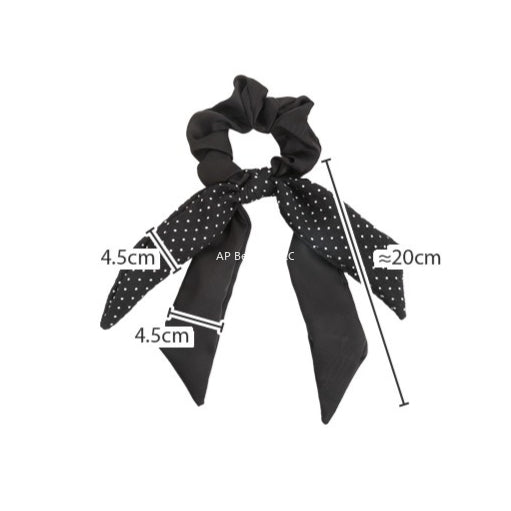 E관 - 도트 패턴 리본 디자인 머리끈 헤어밴드 [27568] 25.10-3