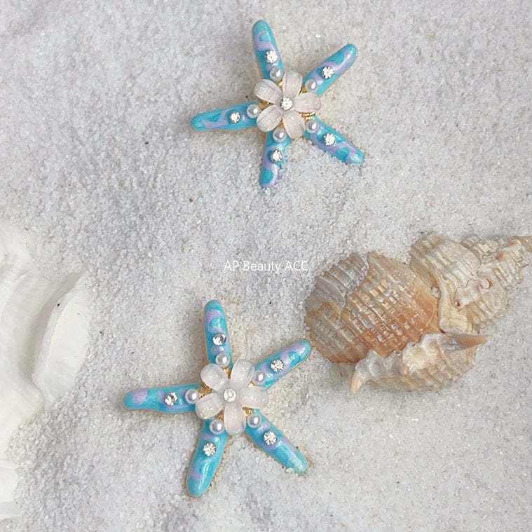 C관 - 해양 테마 별 모양 14K 도금 귀걸이 [4375] 24.06-3