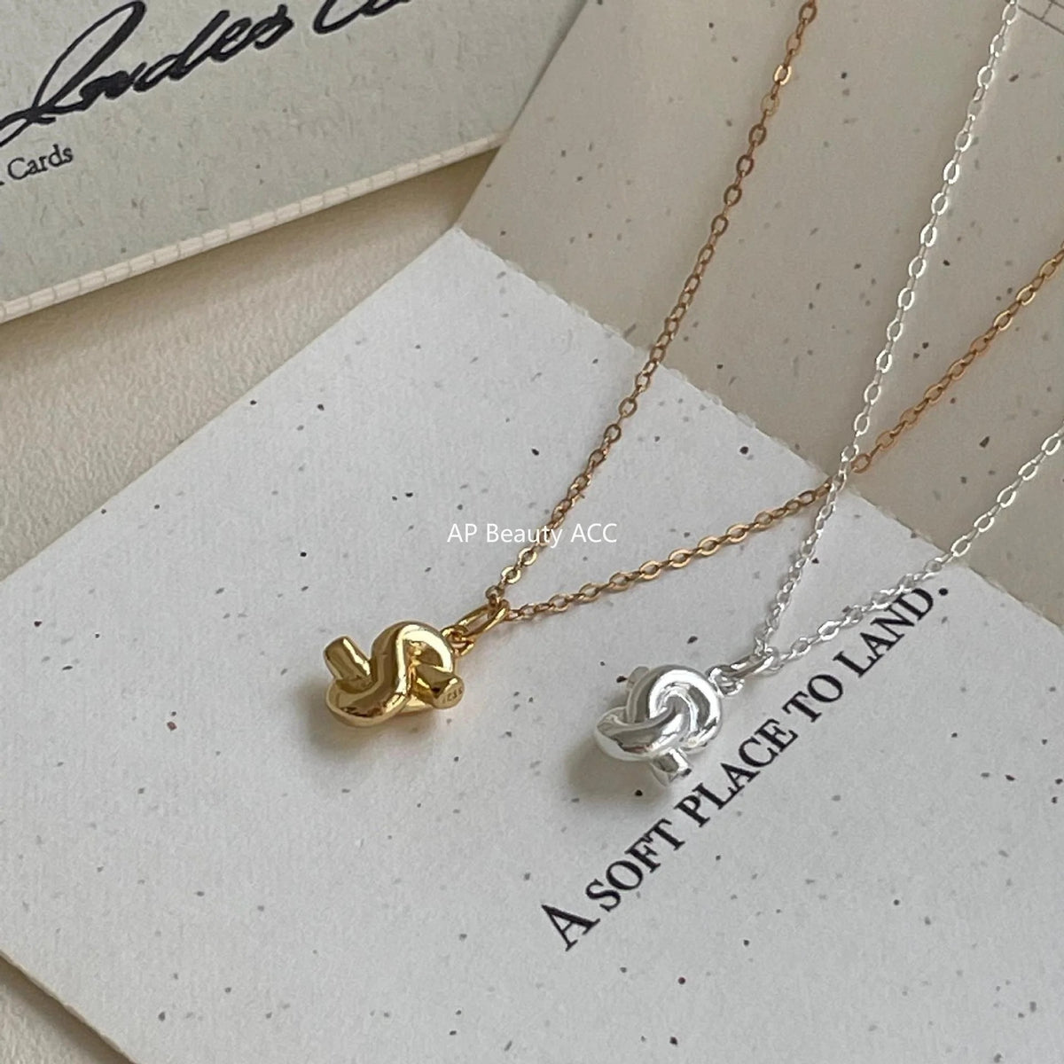 F관 - 925 실버 하트 매듭 펜던트 목걸이 [B1380] 25.11-1