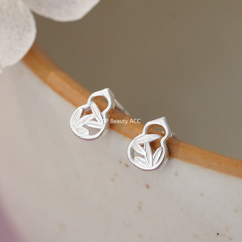 B관 - 999 실버 플라워 잎 디자인 호리병 사각 귀걸이 [YC3092E_1 YC4907E_1] 25.11-2