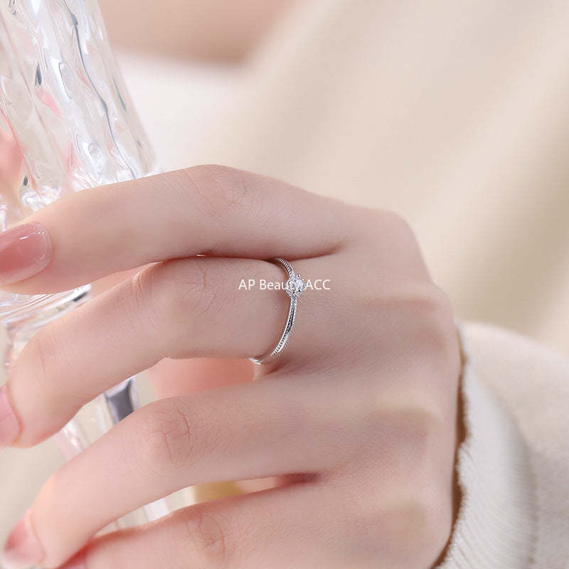 B관 - 925 실버 기하학 디자인 큐빅 오픈형 반지 [YC3221R_1] 25.01-2
