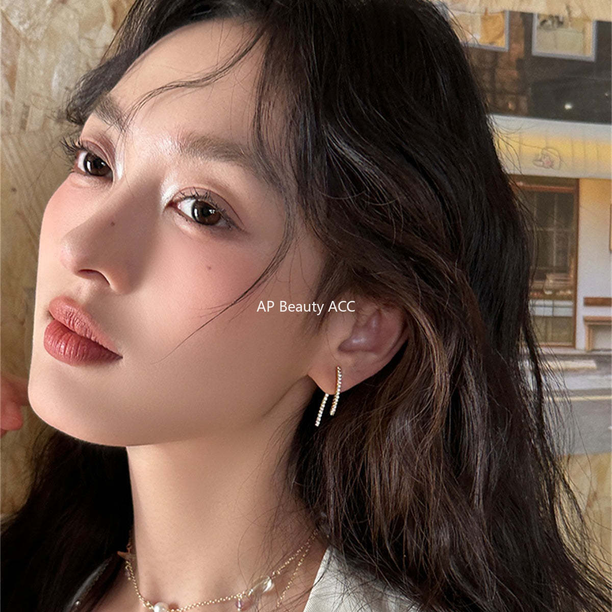 A관 - 925 은침 지오메트릭 라인 큐빅 귀걸이 [EH-4018] 25.10-2