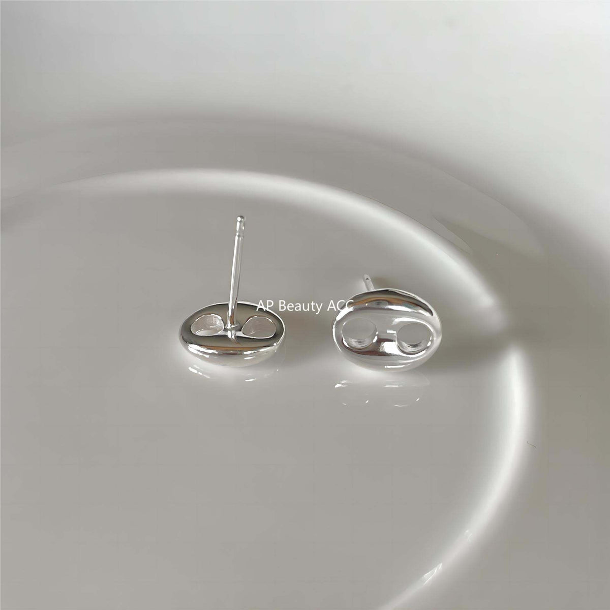 F관 - 925 실버 돼지코 디자인 스터드 귀걸이 [C1204] 25.12-2