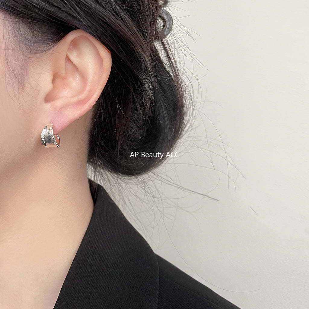 C관 - 개성 있는 작은 진주 기하학 은침 귀걸이 간결하고 고급스러운 귀걸이 [3769] 24.04-2