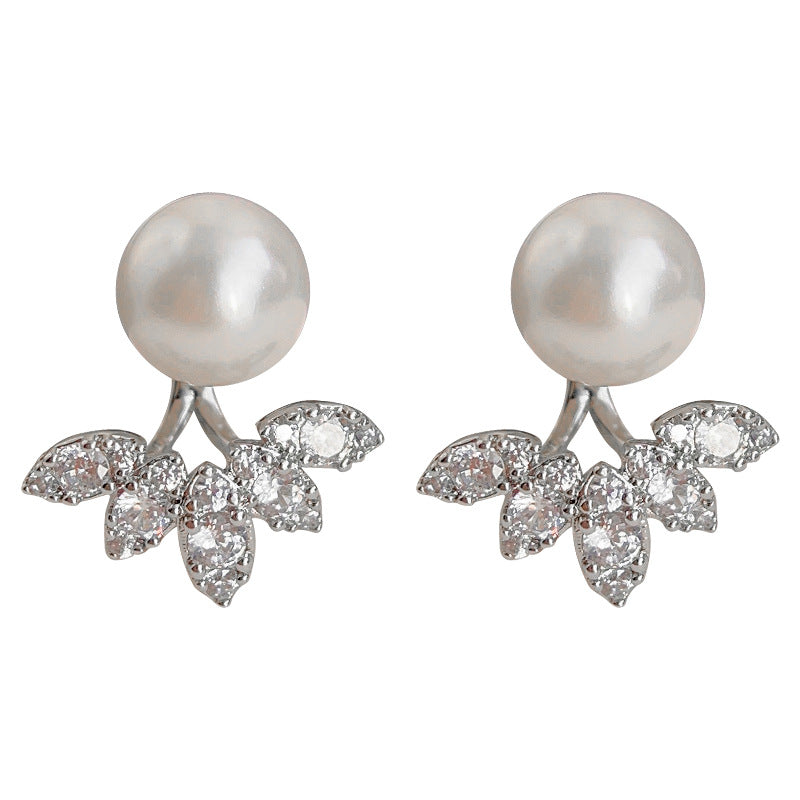 C관 - 미세 큐빅과 진주 디자인 2-way 착용 고급스러운 귀걸이 [3553] 24.01-2