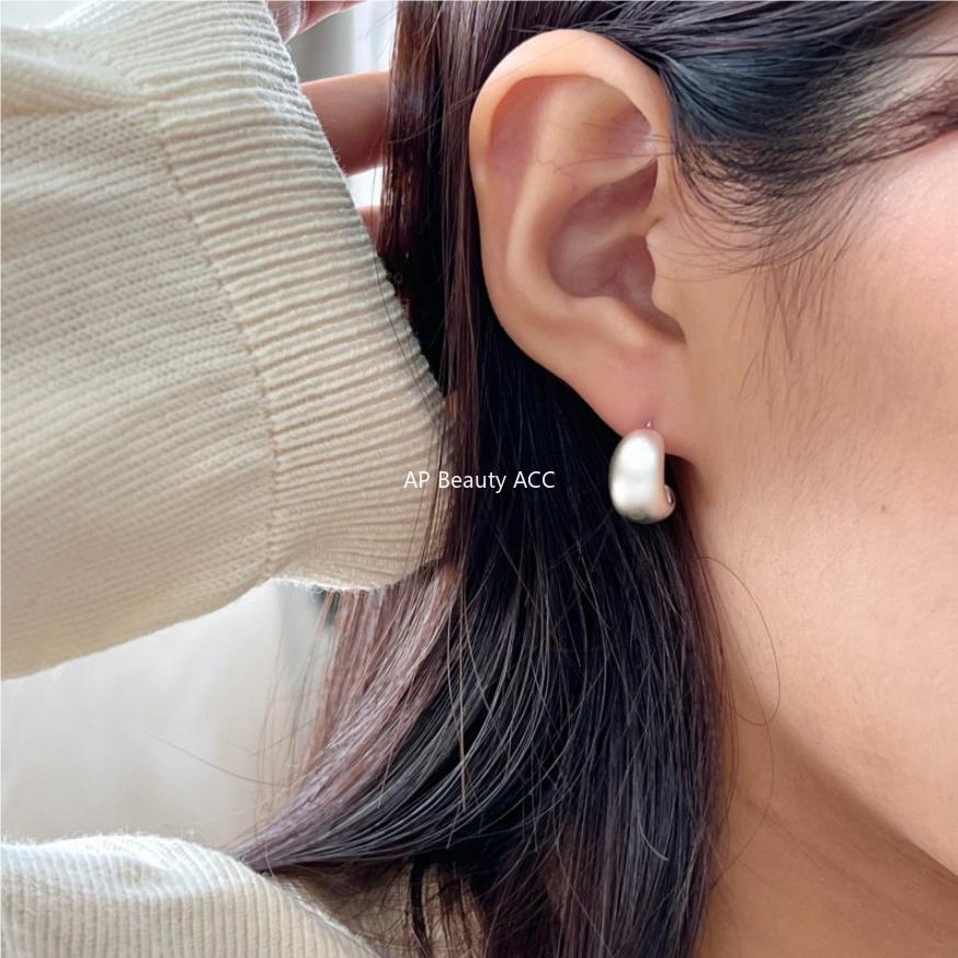 F관 - 925 실버 U자형 곡선 매트 귀걸이 [C1084] 25.10-4