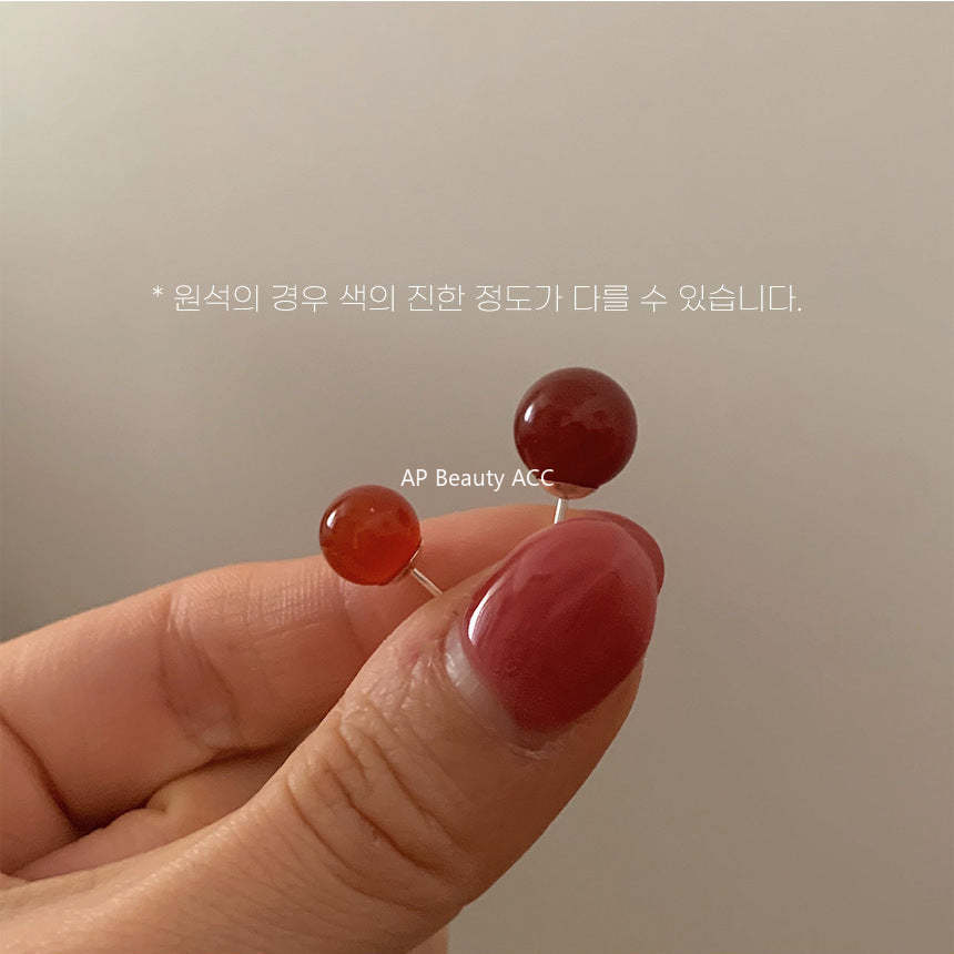 F관 - 925 실버 마노 귀걸이 [C1111] 24.05-3