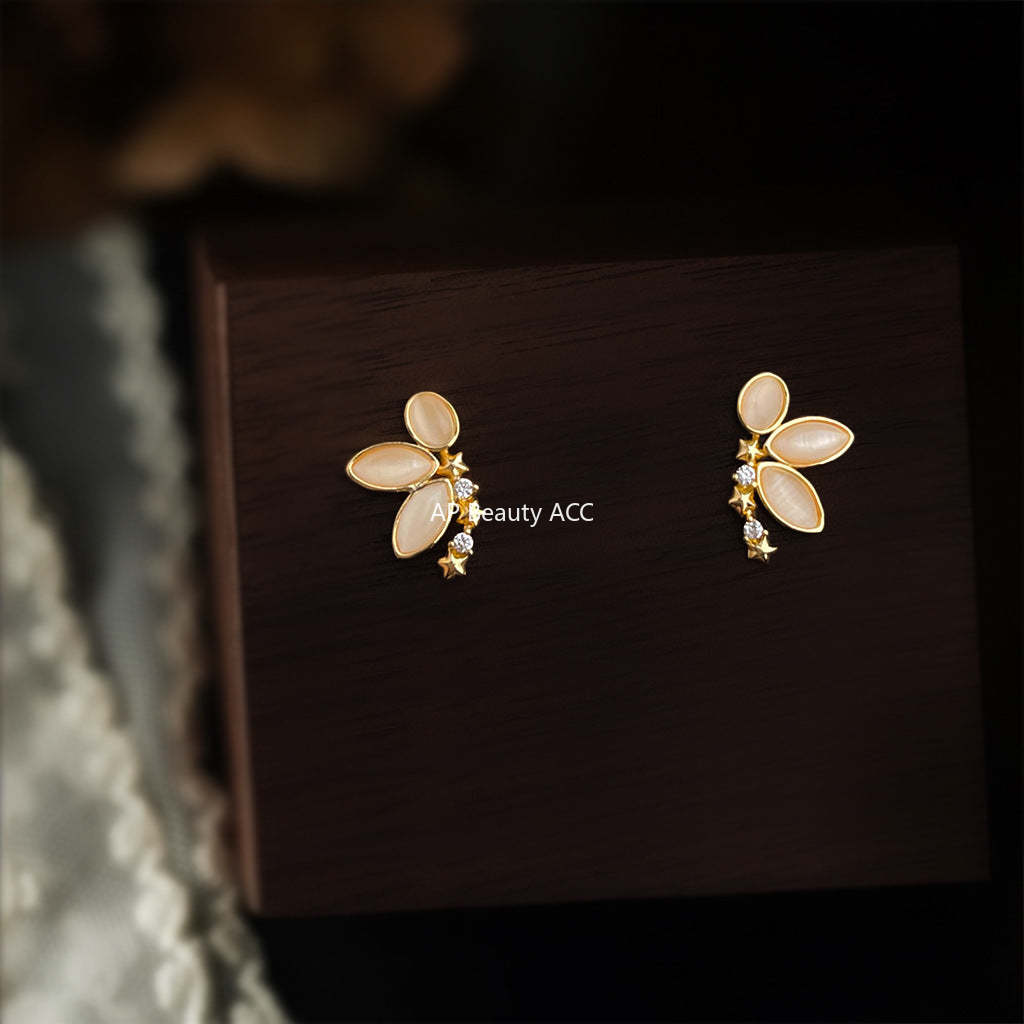 C관 - 925 은침 묘안석 큐빅 나비 디자인 귀걸이 [6959] 25.10-4