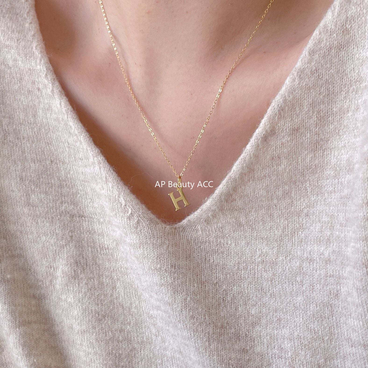 F관 - 925 실버 이니셜 H 펜던트 목걸이 [B1194] 25.12-2