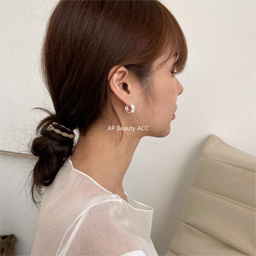 F관 - 925 실버 진주 와이드 귀걸이 [C1238] 25.10-3