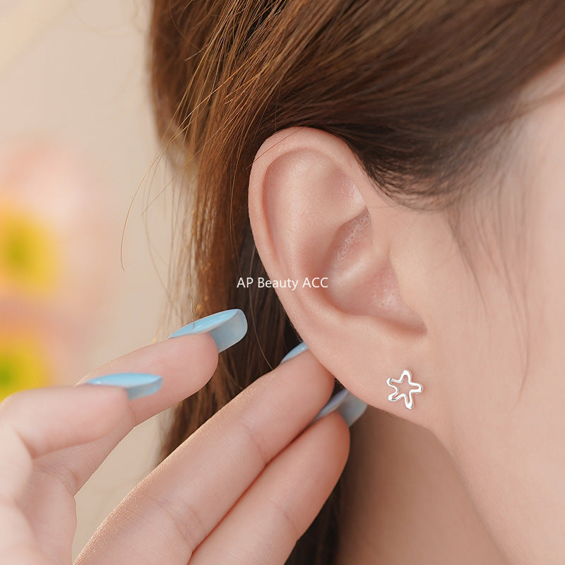 B관 - 999 실버 라인 플라워 귀걸이 [YC3219E_2] 25.10-1