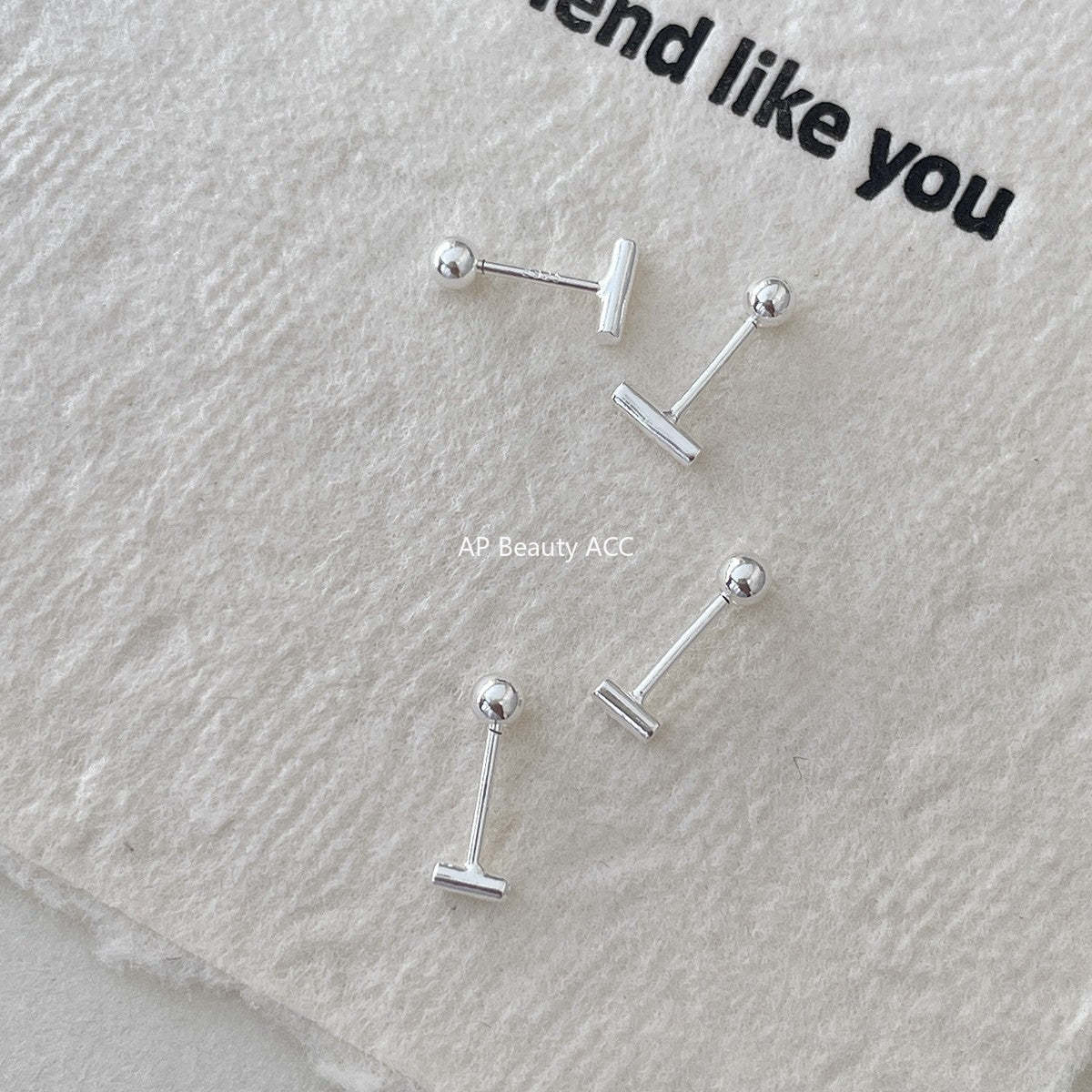 A관 - 925 실버 기하학 스퀘어 피어싱 귀걸이 [EH-4187] 25.12-3