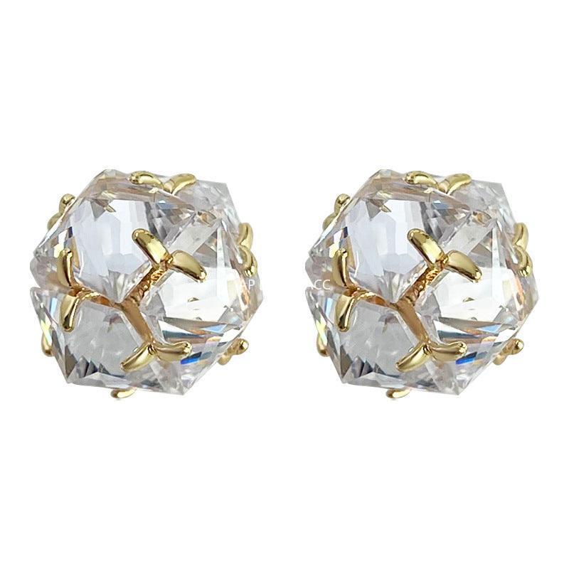 C관 - 고급스러운 14K 도금 입체적인 큐빅 귀걸이 [3693] 24.03-5