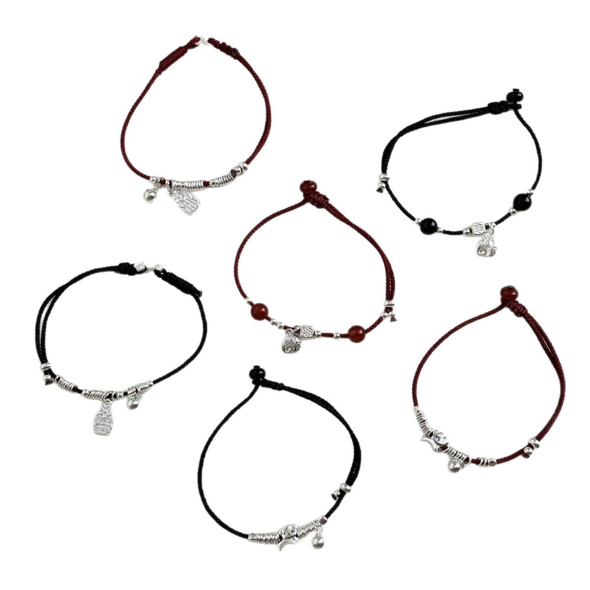 A관 - 925 실버 강아지 코끼리 펜던트 스트랩 팔찌 [1603-1605-1606] 25.11-2