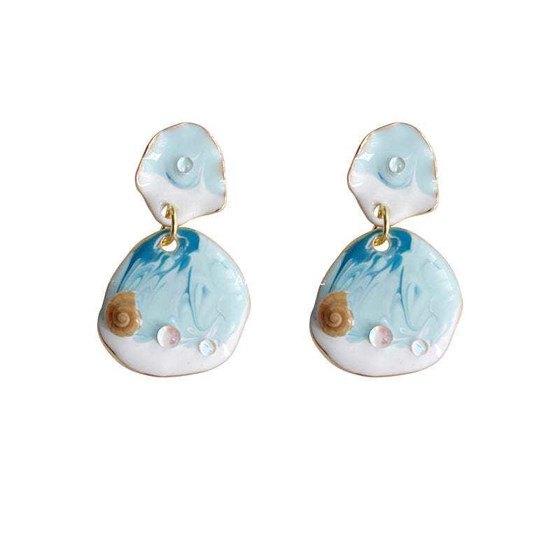 C관 - 에나멜 롱 테슬 핸드메이드 스윗한 여름 14K 도금 귀걸이 [4488] 24.07-2