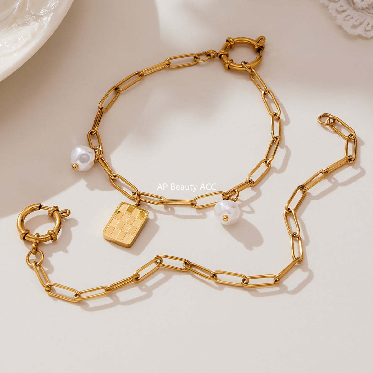 D관 - 스테인리스 비즈 원형 여왕 스퀘어 멀티 펜던트 팔찌 목걸이 [TXP456] 25.10-5