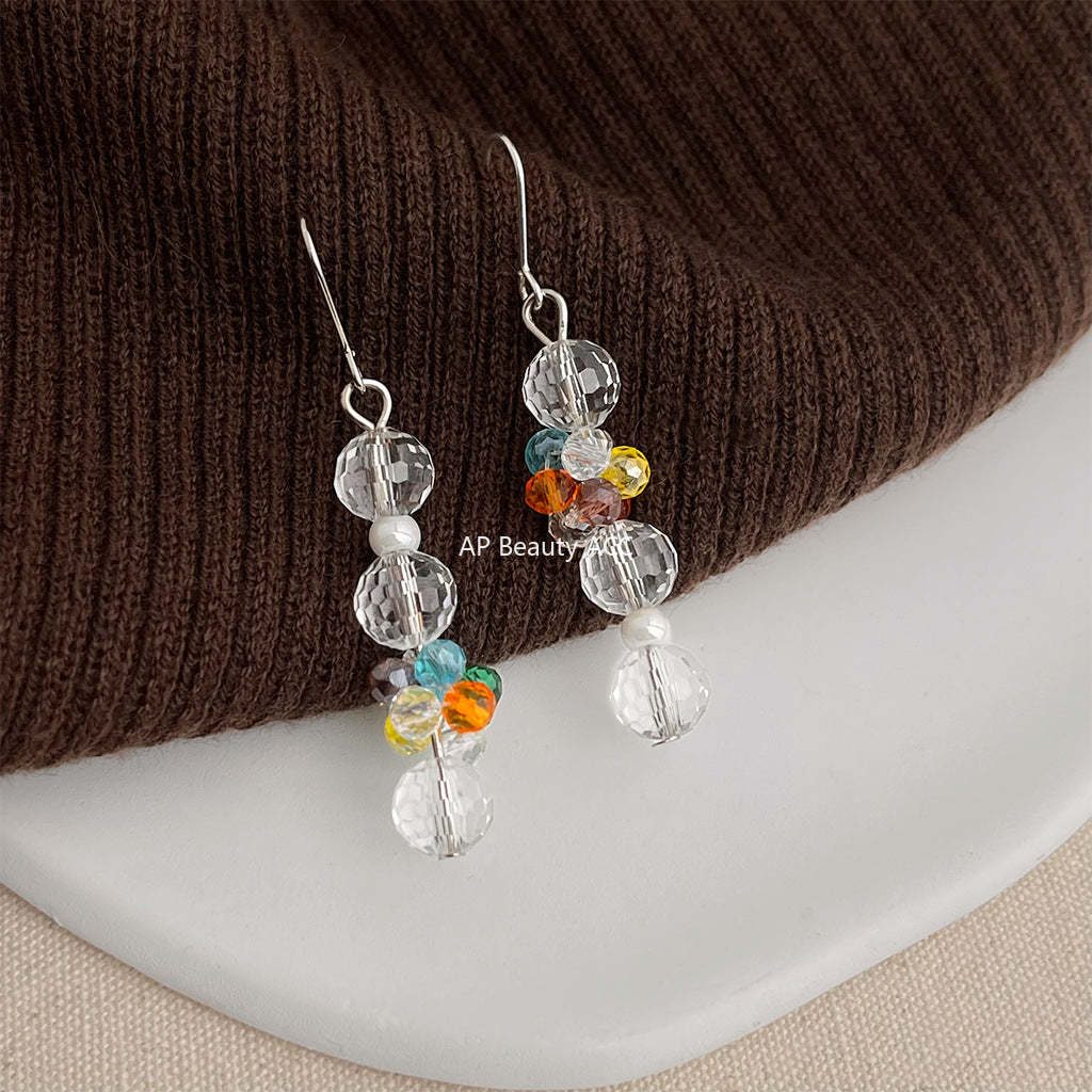 C관 - 핸드메이드 글래스 크리스탈 비즈 롱 태슬 귀걸이 [5479] 25.02-1