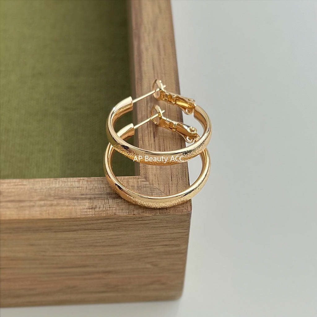 C관 - 무광 14K 도금 미니멀 링 귀걸이 [5731-5736] 25.03-3