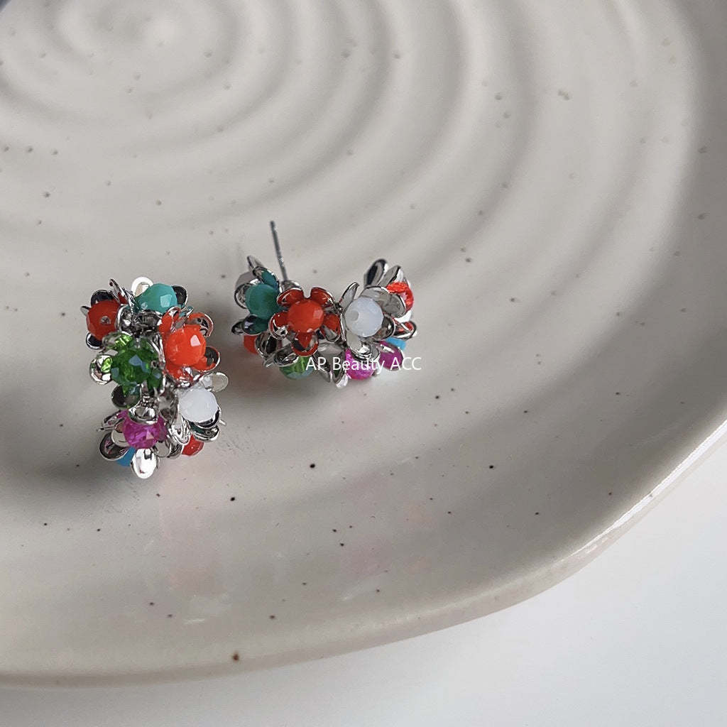 C관 - 봄 여름 다채로운 꽃 디자인 귀걸이 미니 비즈 컬러 귀걸이 [C-828] 24.05-4
