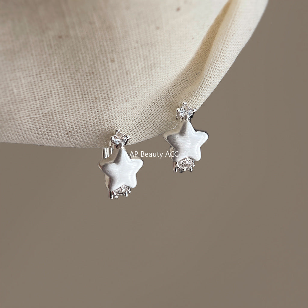 C관 - 샌딩 미니 큐빅 별 디자인 링 귀걸이 [6927] 25.10-3
