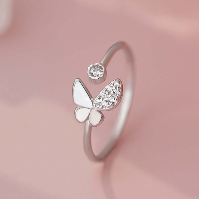 B관 - 999 실버 심플 나비 큐빅 반지 [YC3213R_1] 25.10-4