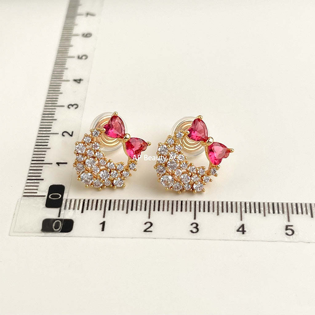 C관 - 18K 도금 에나멜 플라워 이어커프 귀걸이 [EJ0301S] 25.03-1