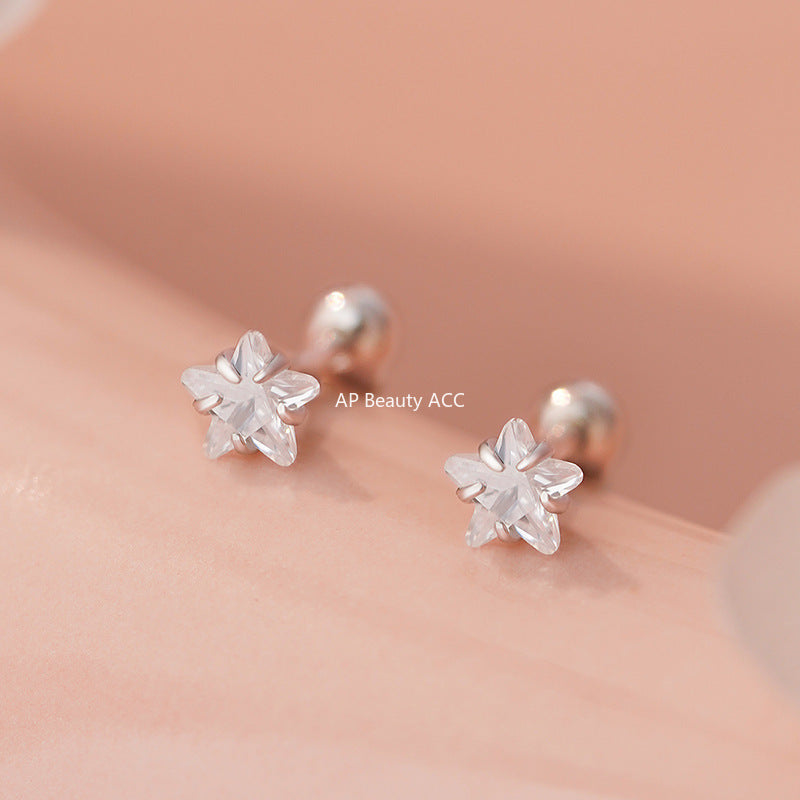 B관 - 999 실버 별 모양 큐빅 피어싱 귀걸이 [YC4262E_1] 25.11-2