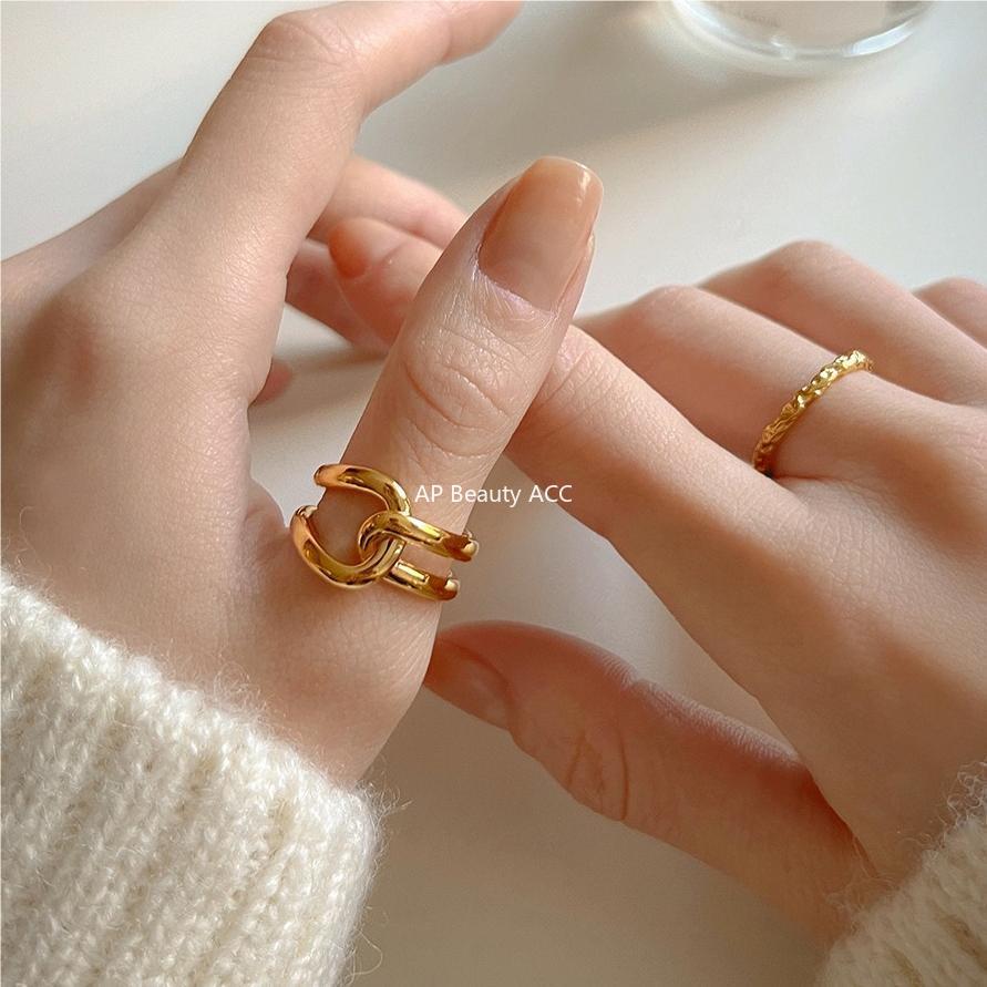 F관 - 925 실버 크로스 더블 라인 반지 [J1811] 25.09-4