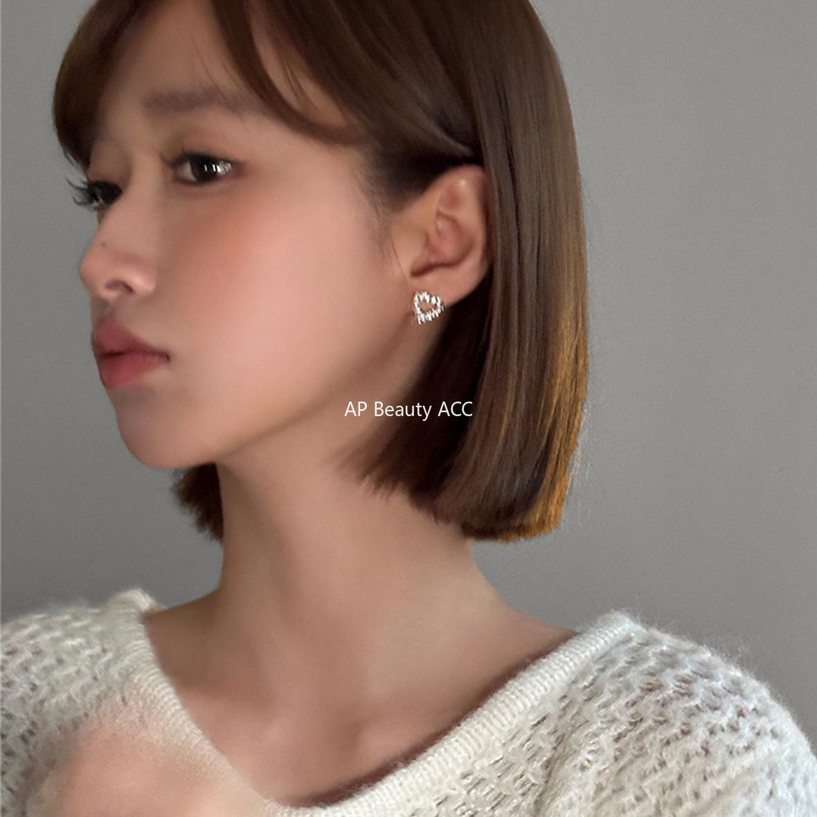 A관 - 925 은침 하트 조각 실버 디자인 귀걸이 [EH-2638] 24.03-2