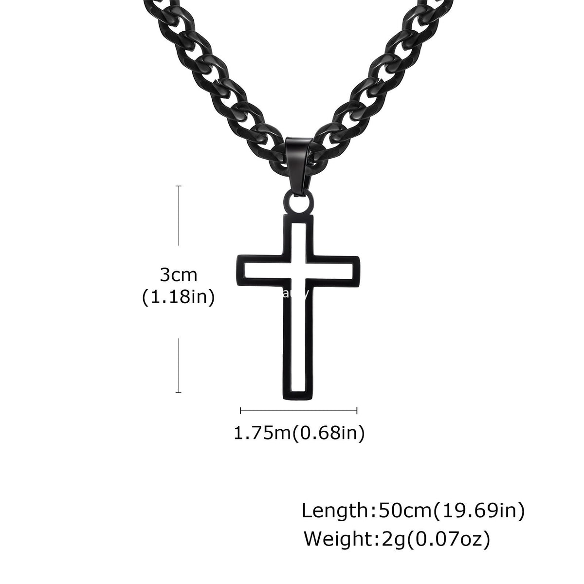 G관 - 스테인리스 스틸 십자가 펜던트 체인 목걸이 [PN-1531] 25.11-1