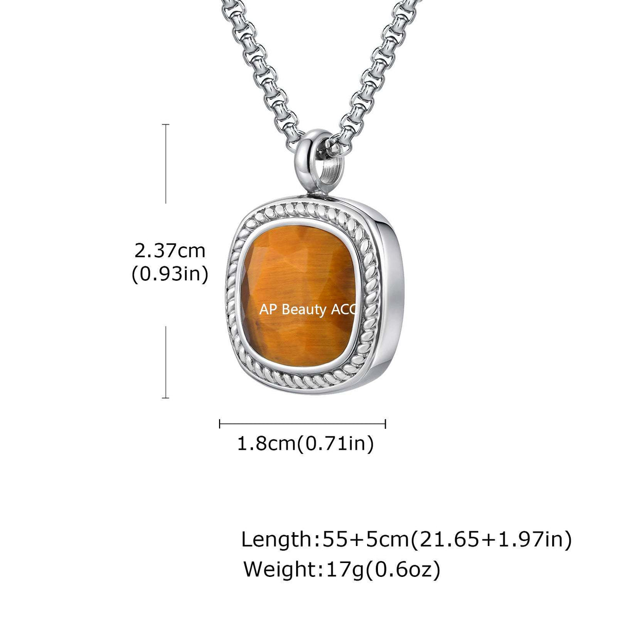 G관 - 스테인리스 스틸 사각 컷면 펜던트 목걸이 [NC-353] 25.11-1