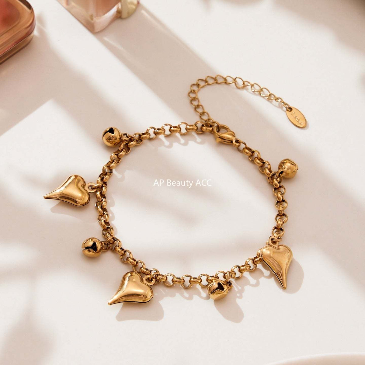 D관 - 스테인리스 스틸 조개 나뭇잎 하트 디자인 펜던트 팔찌 [E685] 25.10-4