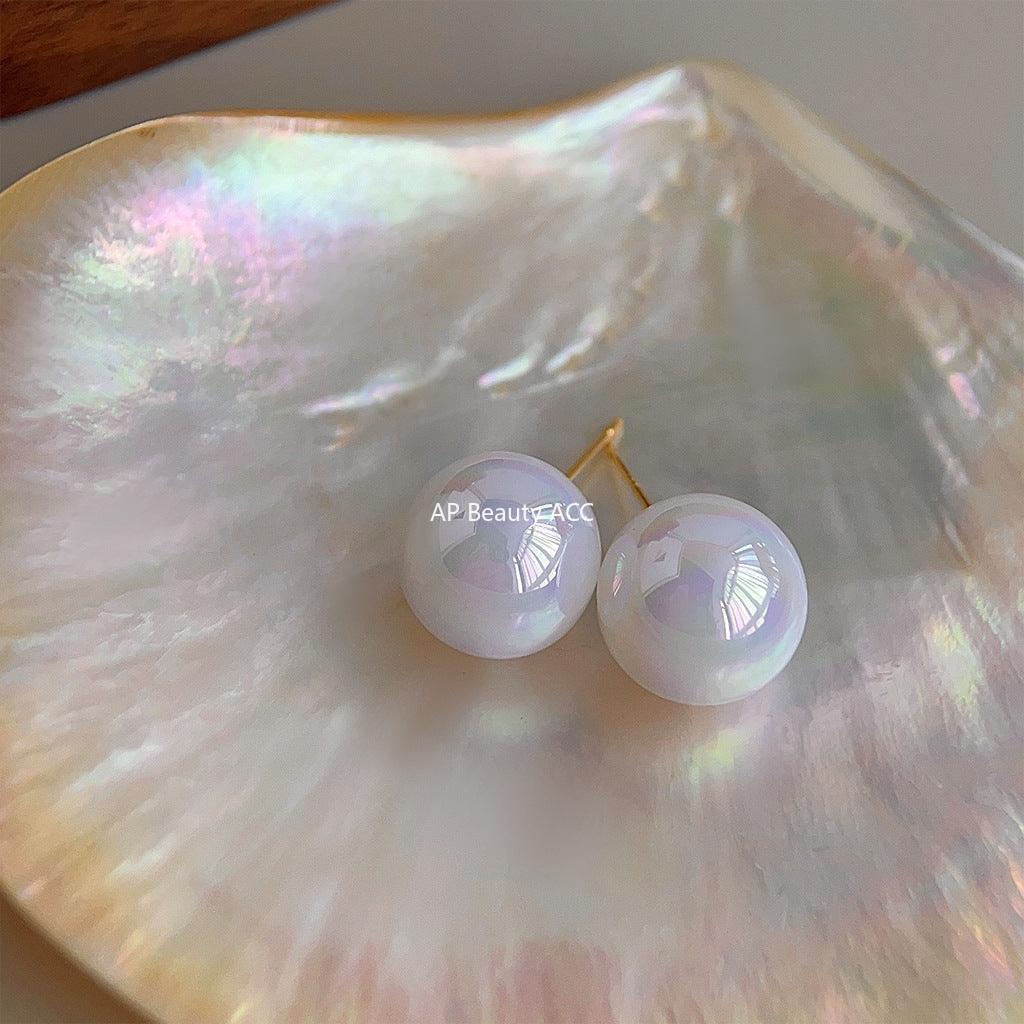 C관 - 컬러풀 원형 기하학 레진 진주 엘레강스 산뜻한 귀걸이 [3618] 24.03-2