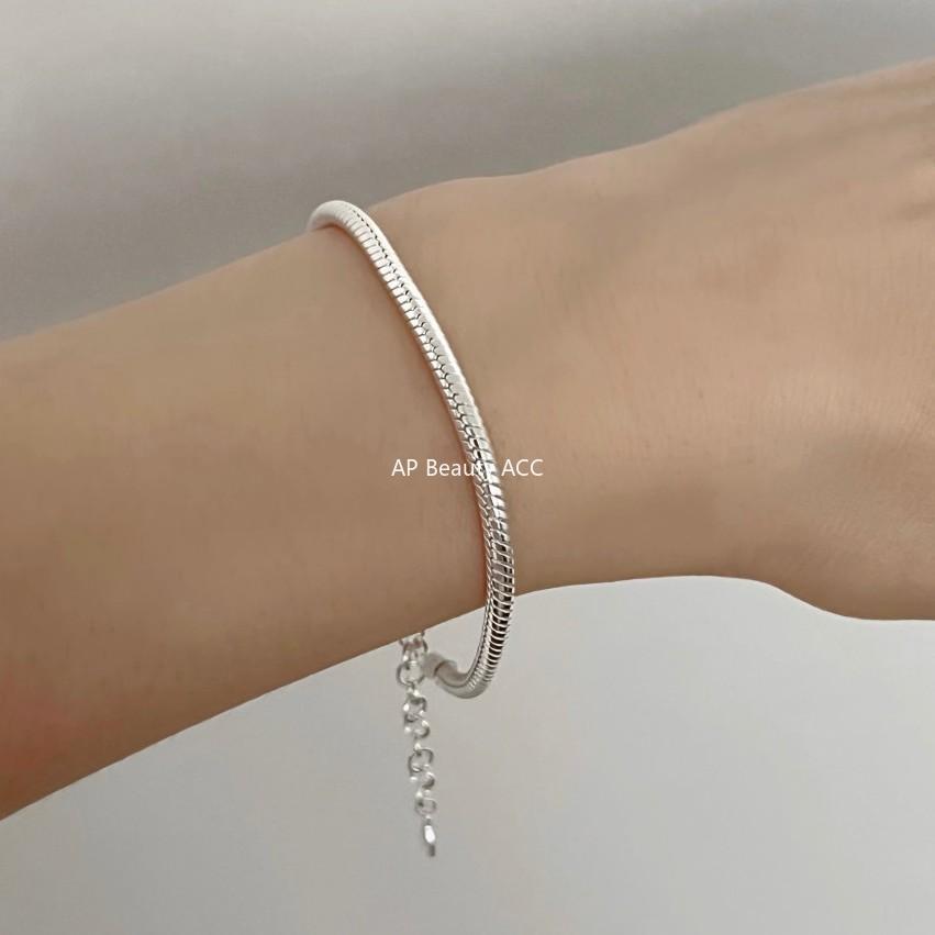 F관 - 925 실버 볼드 스네이크본 뱀뼈 체인 팔찌 [A324] 25.11-2