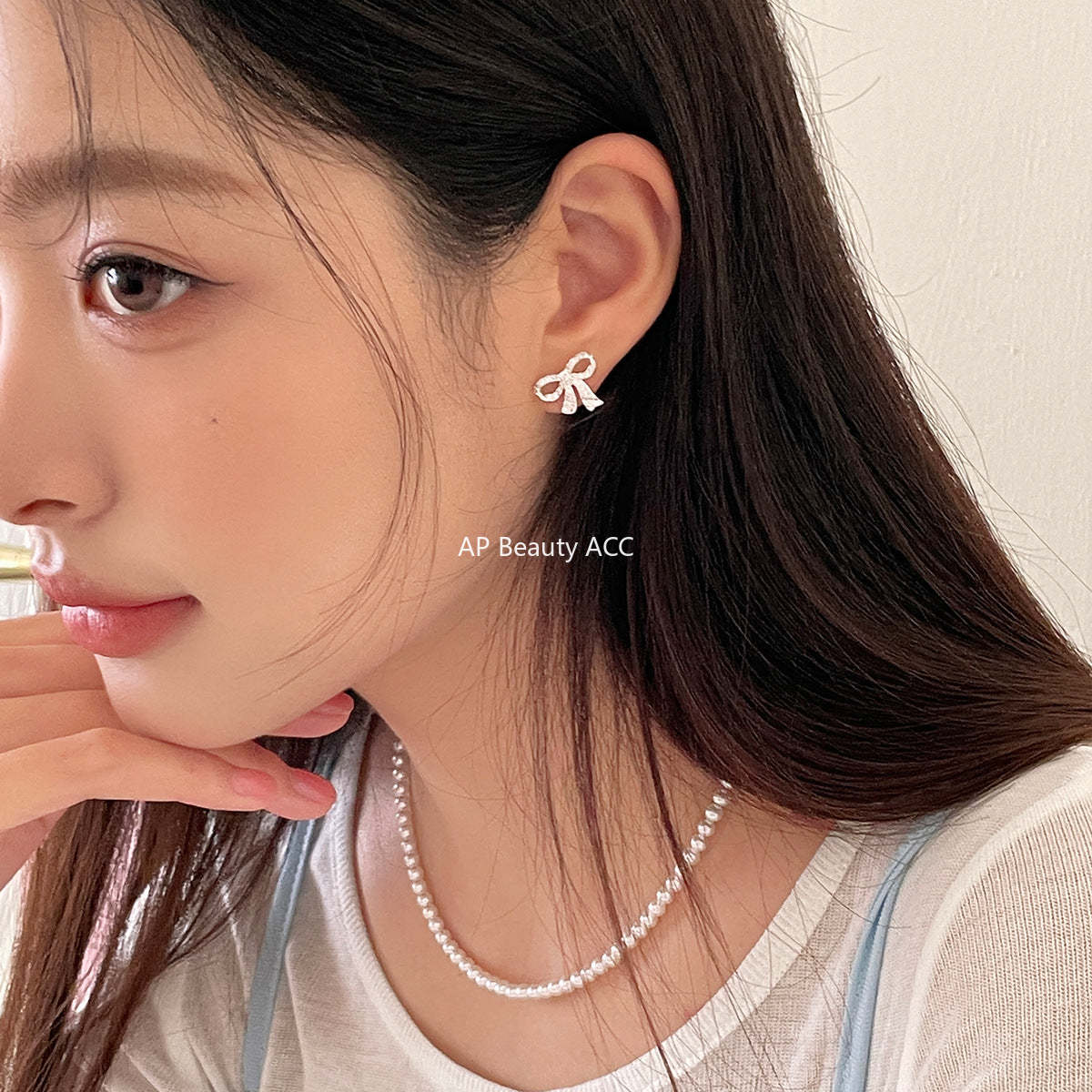 A관 - 925 은침 리본 큐빅 귀걸이 [EH-3016] 24.07-2
