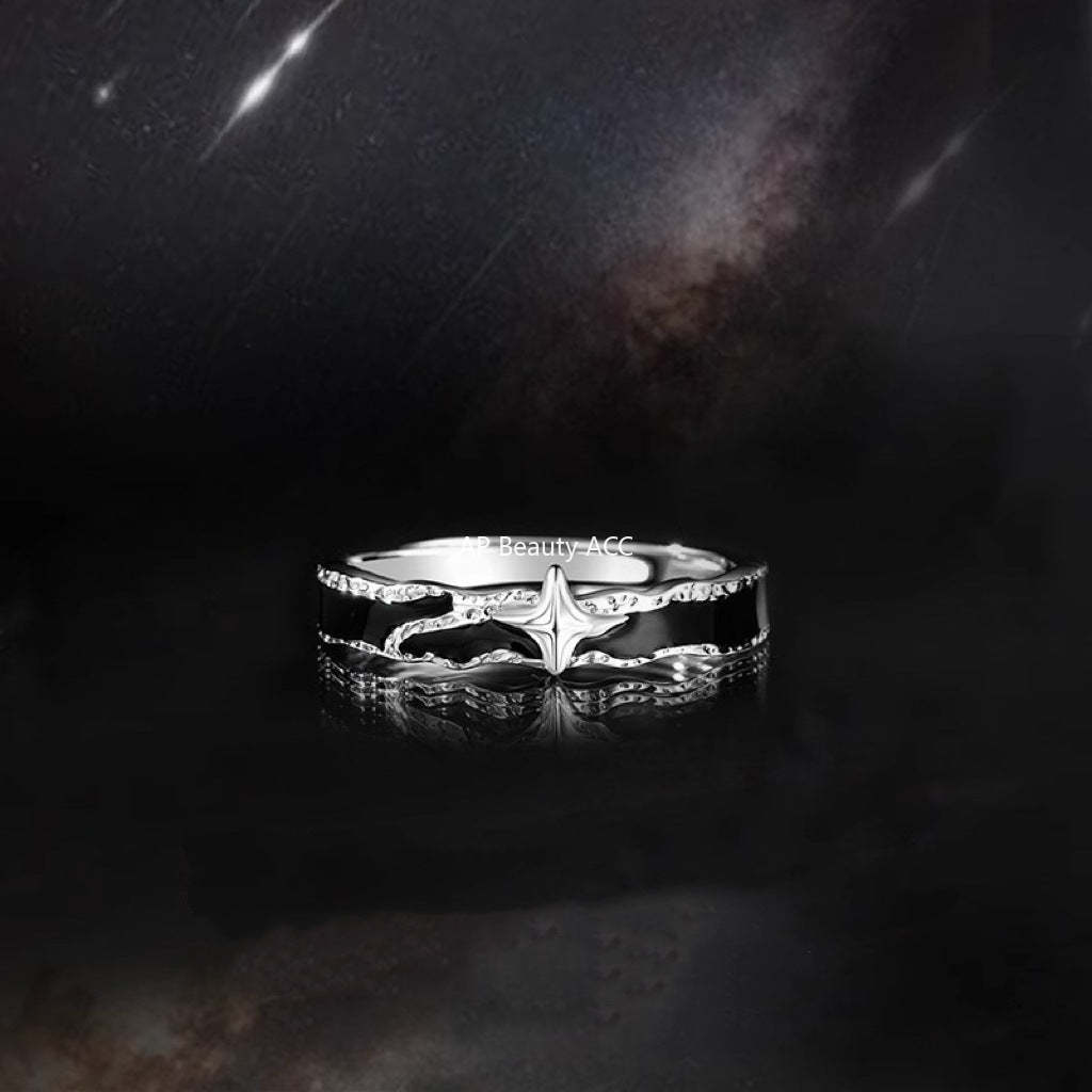 G관 - 고독한 별 솔로 디자인 오픈 반지 [J2525] 25.09-4